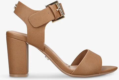 Womens Tan Sadie 2 Logo-Embellished Faux-Leather Heeled Sandals Eur 41 / 8 Uk Women
