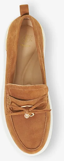 Womens Tan Suede Glide Flatform Casual Suede Loafers Eur 37 / 4 Uk Women - Image 2