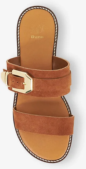 Womens Tan Suede Lawe Suede Sandals Eur 37 / 4 Uk Women - Image 2