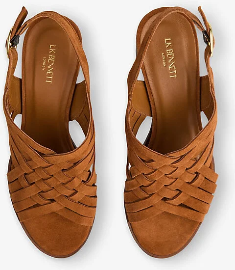 Womens Tan-Tan Kacey Suede Heeled Sandals Eur 35 / 2 Uk Women - Image 2