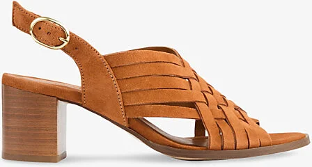 Womens Tan-Tan Kacey Suede Heeled Sandals Eur 35 / 2 Uk Women