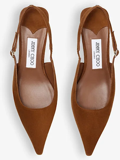 Womens Tan/Tortoise Amel 50 Slingback Suede Heeled Courts Eur 35 / 2 Uk Women - Image 2