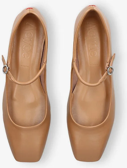 Womens Tan Uma Square-Toe Leather Mary-Jane Shoes Eur 41 / 8 Uk Women - Image 2