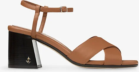 Womens Tan Valla 65 Leather Heeled Sandals Eur 39 / 6 Uk Women