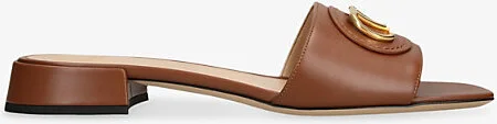 Womens Tan Vlogo Signature 20 Leather Sandals Eur 39 / 6 Uk Women