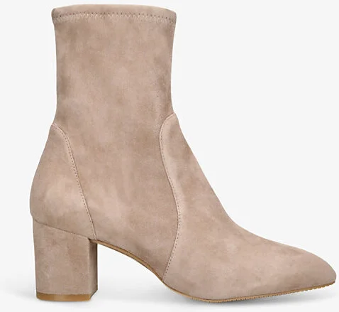 Womens Tan Yuliana Panelled Suede Heeled Ankle Boots Eur 41 / 8 Uk Women