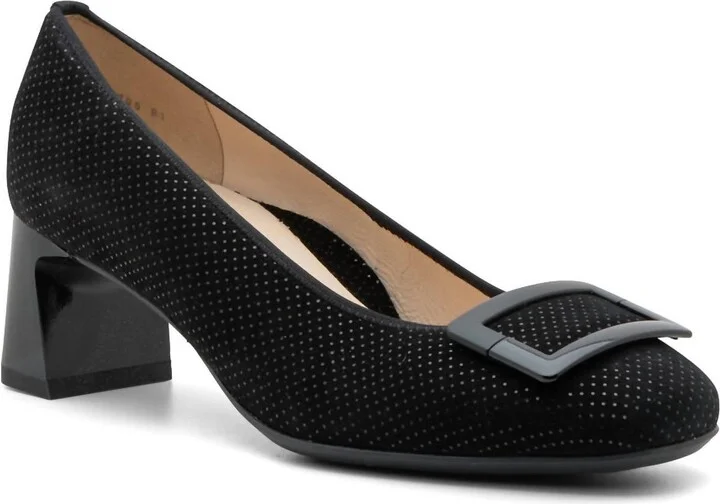 Women's Tango Shoes In Black Pindot Suede