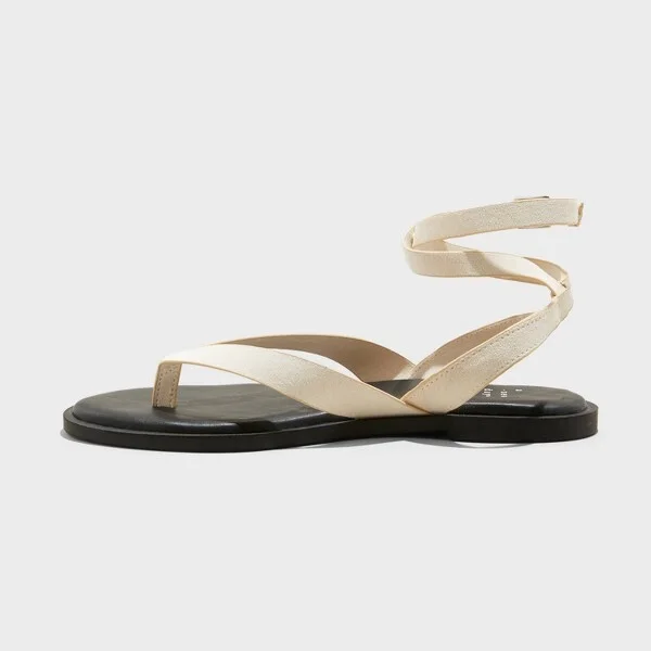 Women's Tarin Ankle Wrap Thong Sandals - A New Day™ : Cushioned Footbed, Adjustable Ankle Strap, Open Round Toe - Image 2