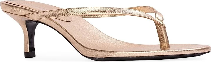 Women's Tash 50MM Metallic Thong Sandals - Gold Metallic Leather - Size 6 - Image 2