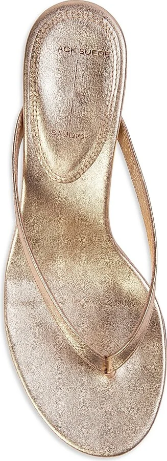 Women's Tash 50MM Metallic Thong Sandals - Gold Metallic Leather - Size 6 - Image 5
