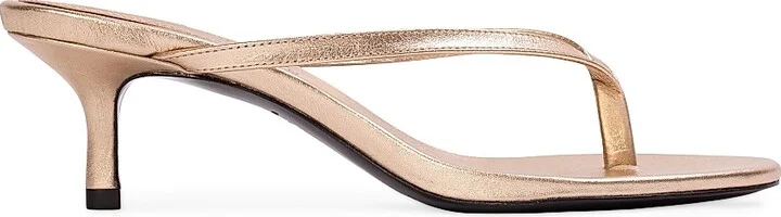 Women's Tash 50MM Metallic Thong Sandals - Gold Metallic Leather - Size 6