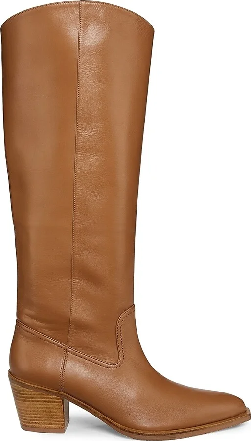 Women's Tate 65MM Leather Knee-High Boots - Hazel Caramel - Size 11.5