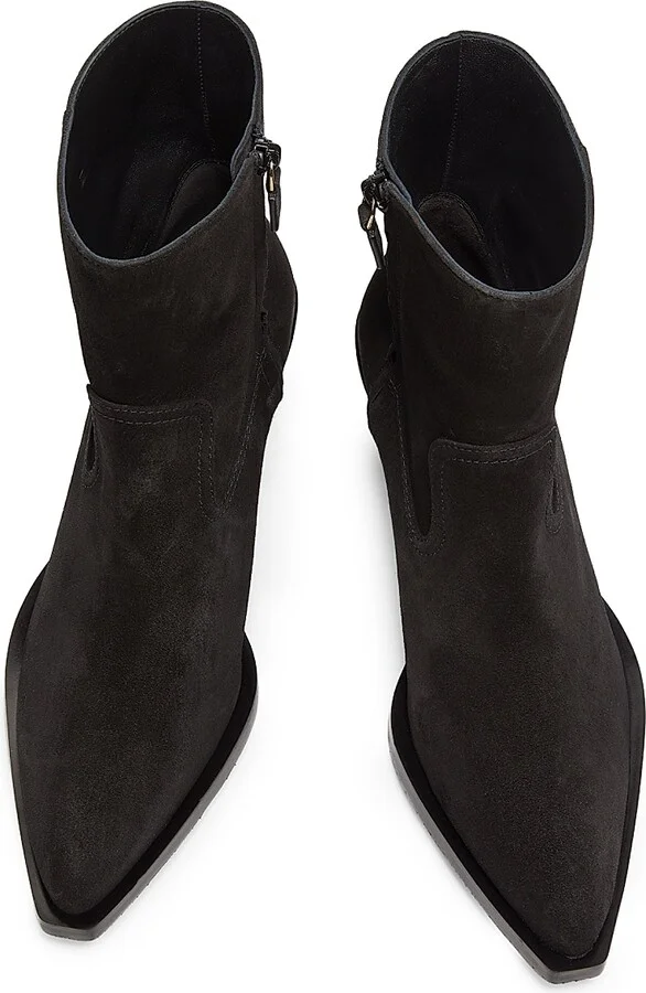 Women's Tate 65MM Suede Ankle Booties - Black - Size 12 - Image 4