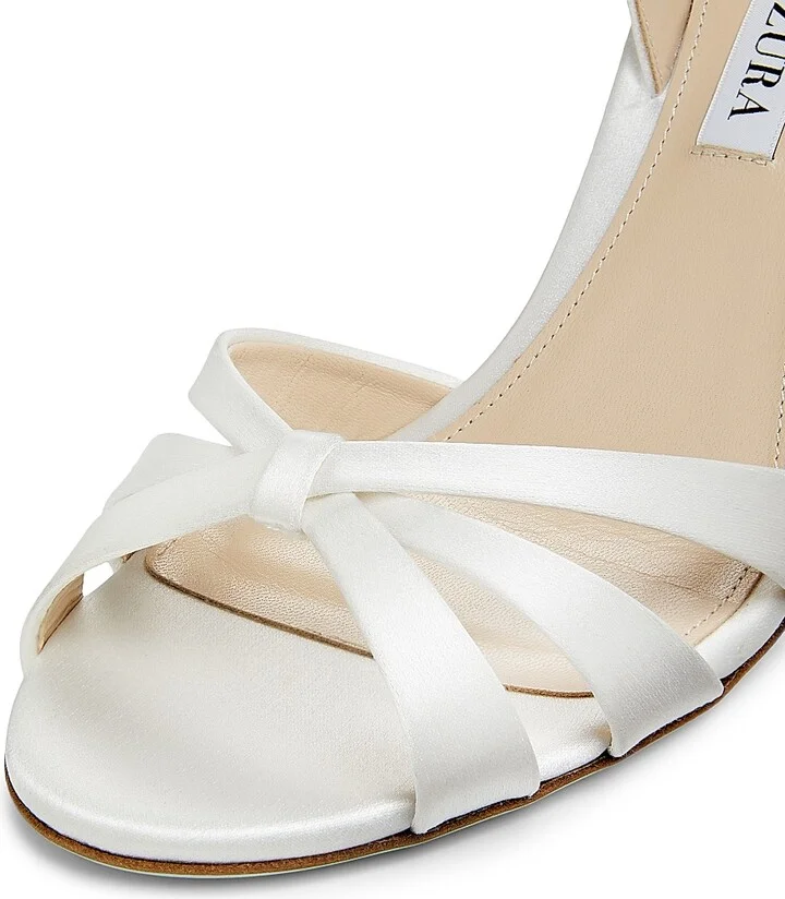 Women's Tati 85MM Satin Leather Slingback Sandals - White - Size 5 - Image 5