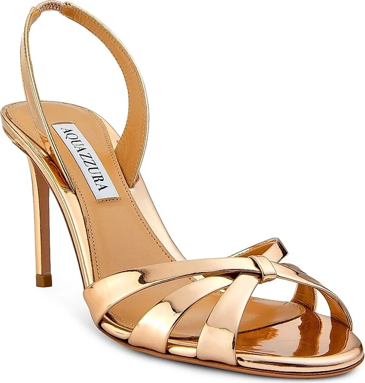 Women's Tati 85MM Slingback Sandals - Soft Gold - Size 5 - Image 2