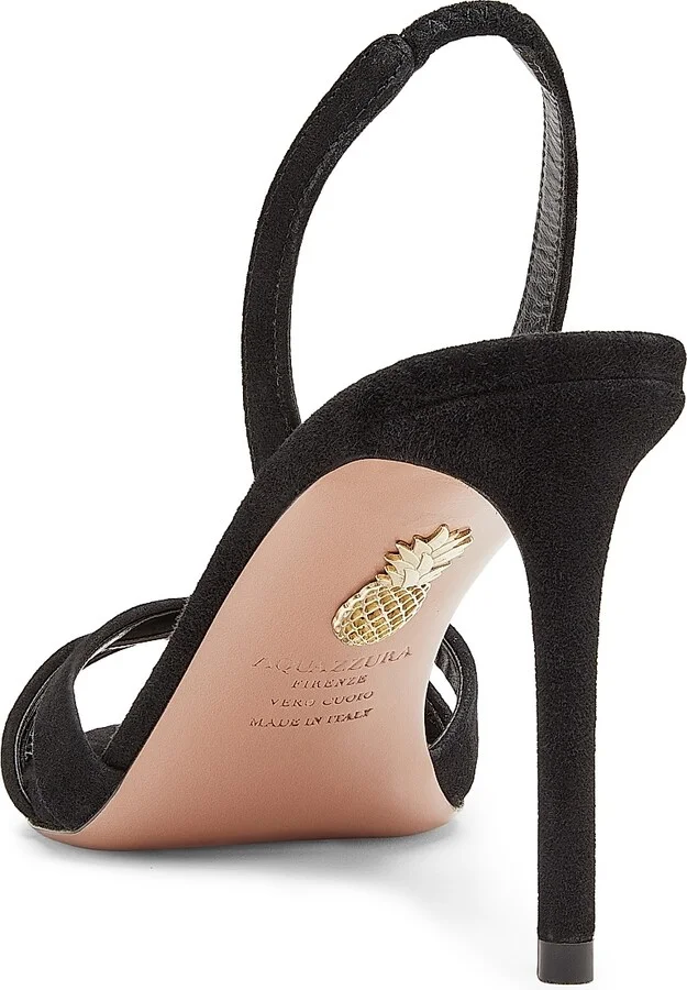 Women's Tati 85MM Suede Slingback Sandals - Black - Size 6 - Image 3