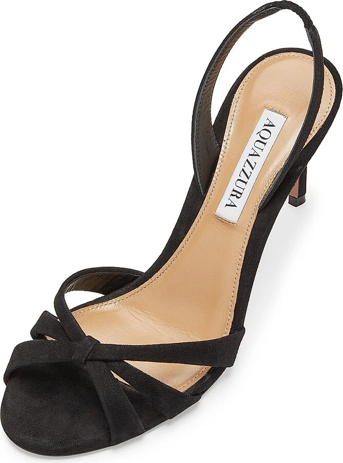 Women's Tati 85MM Suede Slingback Sandals - Black - Size 6 - Image 4