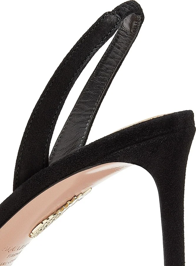 Women's Tati 85MM Suede Slingback Sandals - Black - Size 6 - Image 6