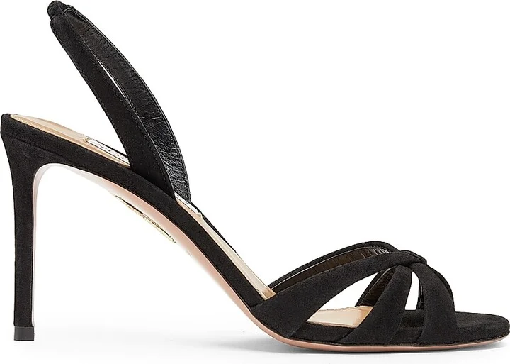 Women's Tati 85MM Suede Slingback Sandals - Black - Size 6