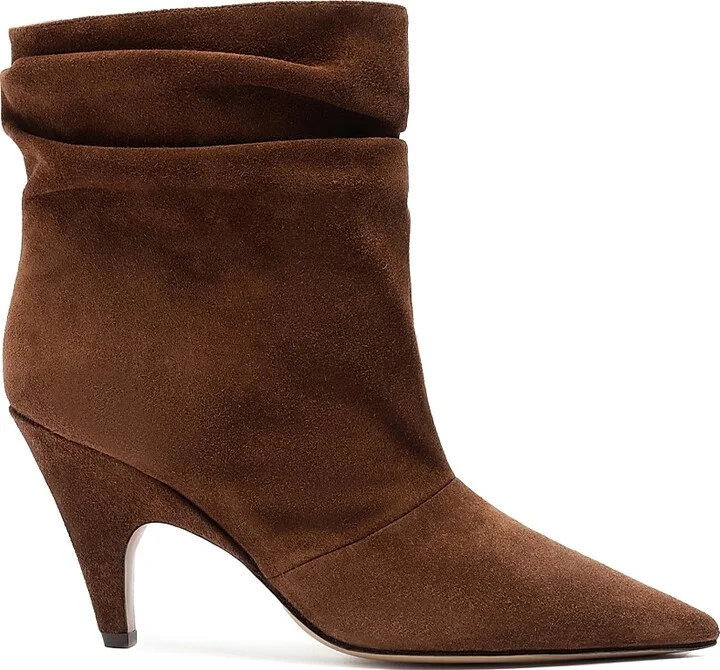 Women's Tati 85MM Suede Slouchy Boots - Rich Brown - Size 5