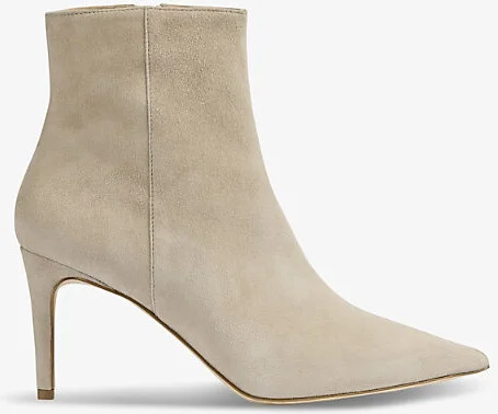 Womens Tau-Light Taupe Aster Pointed-Toe Heeled Suede Ankle Boots Eur 42/ 9 Uk Women