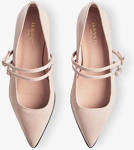 Womens Tau-Taupe Lulu Patent-Leather Flats Eur 36 / 3 Uk Women - Image 2