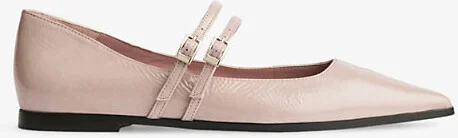 Womens Tau-Taupe Lulu Patent-Leather Flats Eur 36 / 3 Uk Women