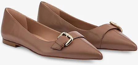 Womens Tau-Taupe Tory Leather Ballet Flats Eur 38/5 Uk Women - Image 2