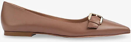 Womens Tau-Taupe Tory Leather Ballet Flats Eur 38/5 Uk Women