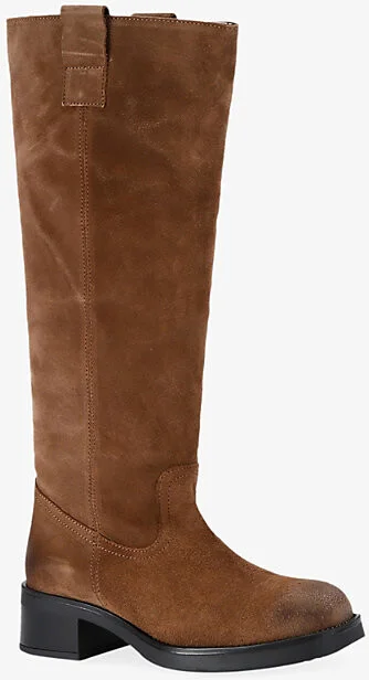 Womens Taupe Banner Suede Knee-High Boots Eur 37 / 4 Uk Women - Image 2