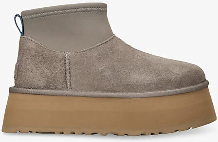 Womens Taupe Classic Mini Dipper Suede Boots Eur 40 / 7 Uk Women