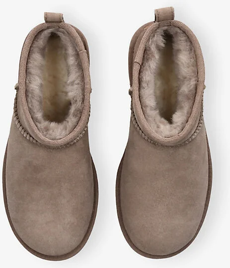 Womens Taupe Classic Ultra Mini Suede Boots Eur 39 / 6 Uk Women - Image 2