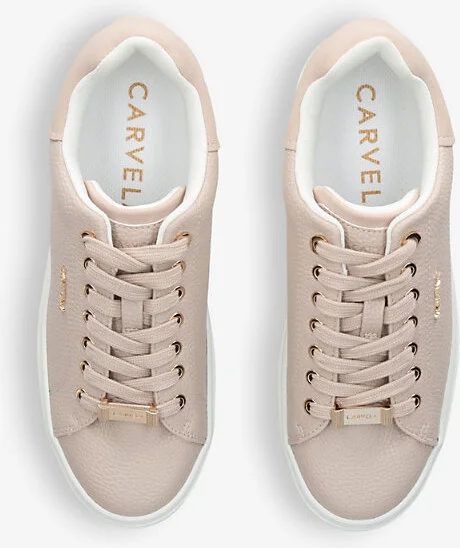 Womens Taupe Dream 2 Logo-Badge Faux-Leather Low-Top Trainers Eur 37 / 4 Uk Women - Image 2