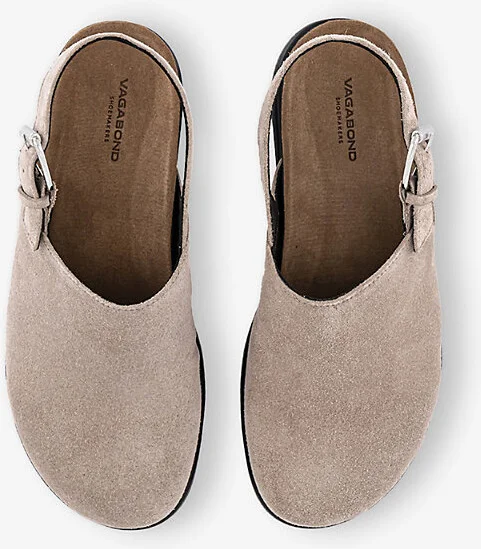 Womens Taupe Effie Suede Buckle Mules Eur 38/5 Uk Women - Image 2