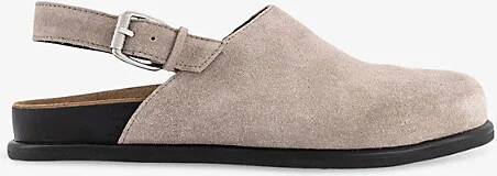 Womens Taupe Effie Suede Buckle Mules Eur 38/5 Uk Women