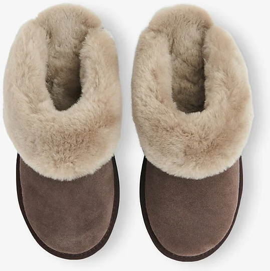 Womens Taupe Emilia Cuff Sheepskin Slippers Eur 41 / 8 Uk Women - Image 2