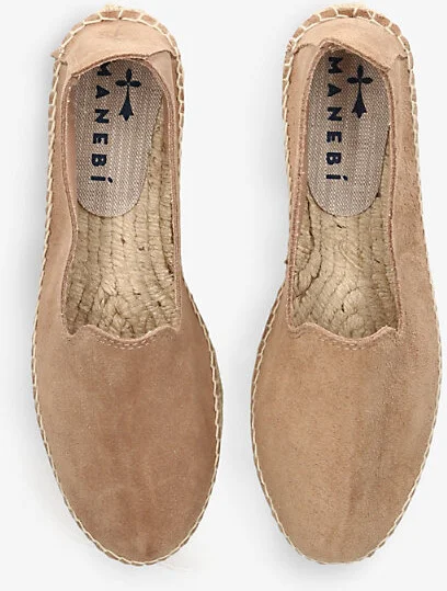 Womens Taupe Hamptons Double-Sole Flat Suede Espadrilles Eur 36 / 3 Uk Women - Image 2