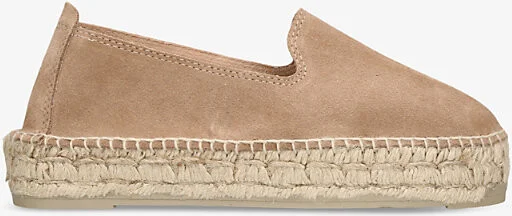 Womens Taupe Hamptons Double-Sole Flat Suede Espadrilles Eur 36 / 3 Uk Women