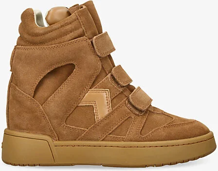 Womens Taupe Im3 High-Top Leather Wedge Trainers Eur 38/5 Uk Women