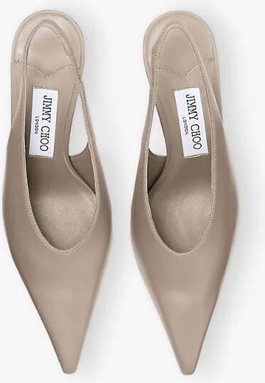 Womens Taupe Isa 95 Slingback Leather Heeled Courts Eur 39 / 6 Uk Women - Image 2