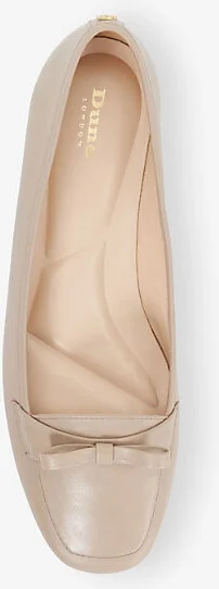 Womens Taupe Leather Glows Bow-Detail Leather Loafers Eur 38/5 Uk Women - Image 2