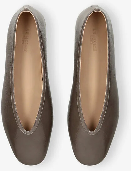 Womens Taupe Luna Patent-Leather Ballet Flats Eur 41 / 8 Uk Women - Image 2