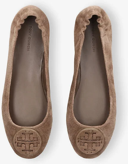 Womens Taupe Minnie Travel Suede Ballet Flats Eur 38/5 Uk Women - Image 2