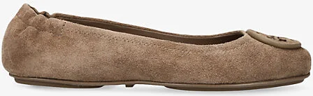 Womens Taupe Minnie Travel Suede Ballet Flats Eur 38/5 Uk Women