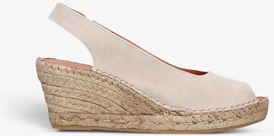 Womens Taupe Sharon 2 Open-Toe Suede Wedge Espadrilles Eur 40 / 7 Uk Women