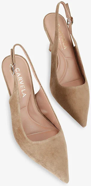 Womens Taupe Spirited Suede Slingback Courts Eur 42/ 9 Uk Women - Image 2