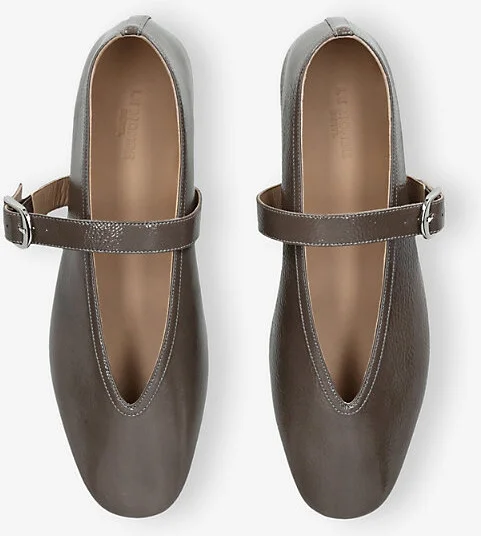 Womens Taupe Stella Single-Strap Patent-Leather Ballet Flats Eur 40 / 7 Uk Women - Image 2