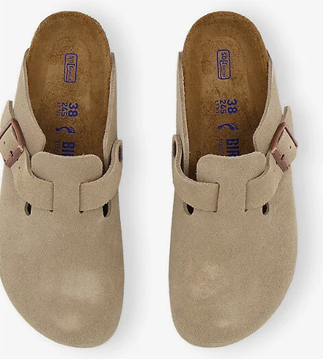 Womens Taupe Suede Boston Buckle-Embellished Suede Sandals Eur 39 / 6 Uk Women - Image 2