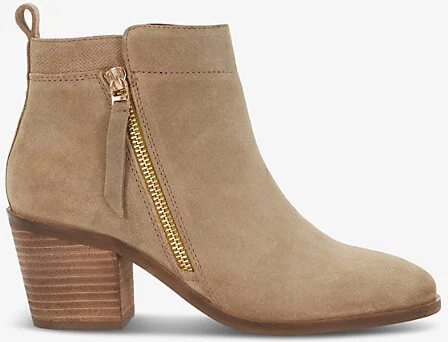 Womens Taupe Suede Paicing Pointed-Toe Suede Heeled Ankle Boots Eur 41 / 8 Uk Women