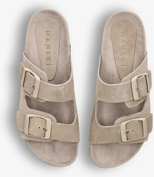 Womens Taupe Traveler Nordic Double-Buckle Suede Sandals Eur 42/ 9 Uk Women - Image 2